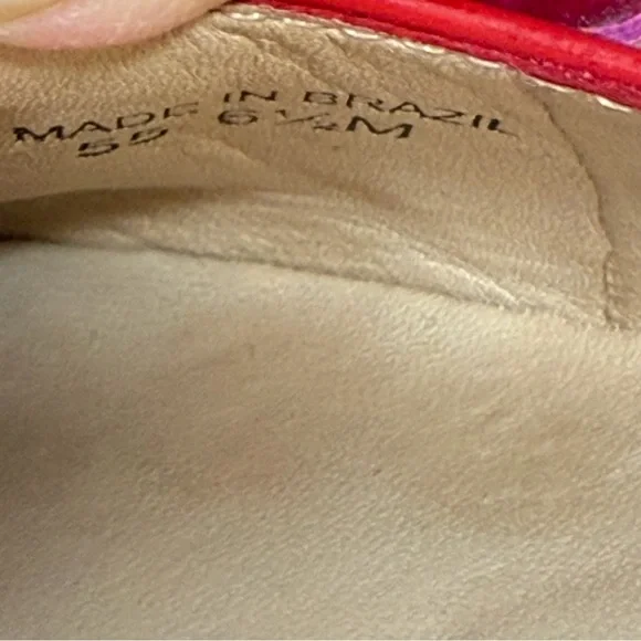 Kate Spade Patent Leather Tuila Pink Bow Flats Red Size 6.5 - Picture 10 of 11